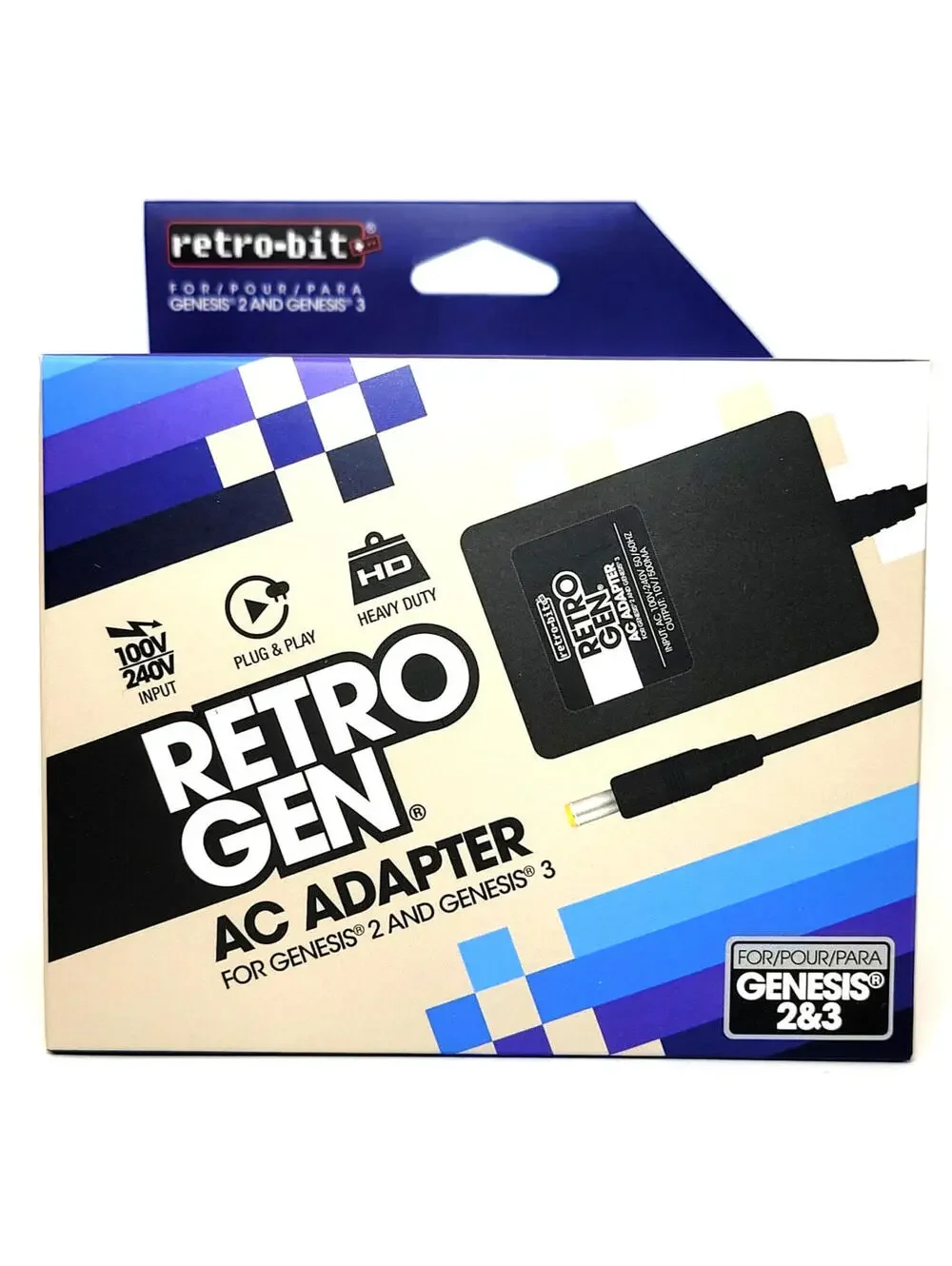 Power Supply AC Adapter Cord/Plug (Sega Genesis Model 2/3) - New In Box